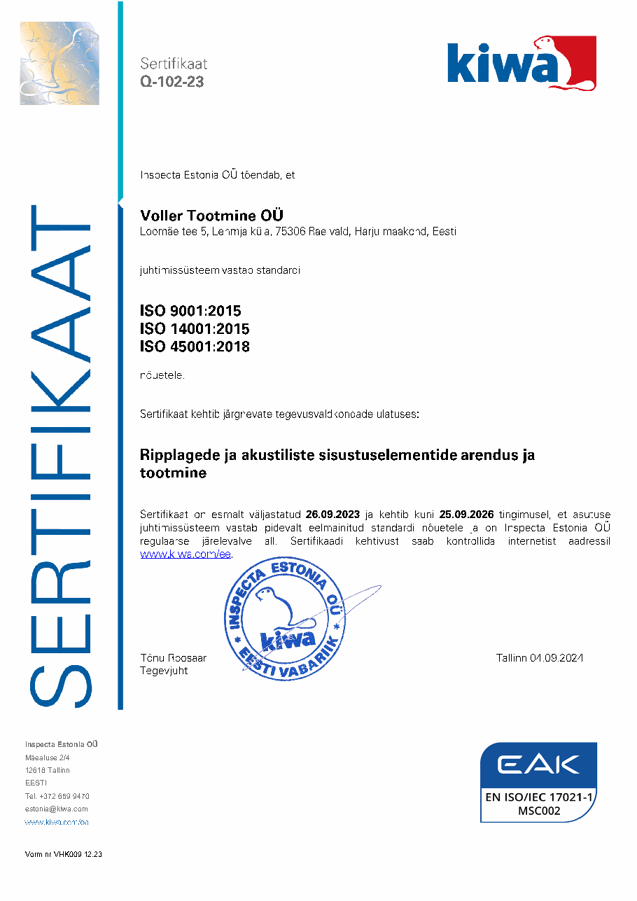 ISO 9001:2015 · ISO 14001:2015 · ISO 45001:2018